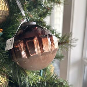 Christmas Ornaments From Dillard's Trimmings 6 Brown & Cream Ombre Rounded Glass